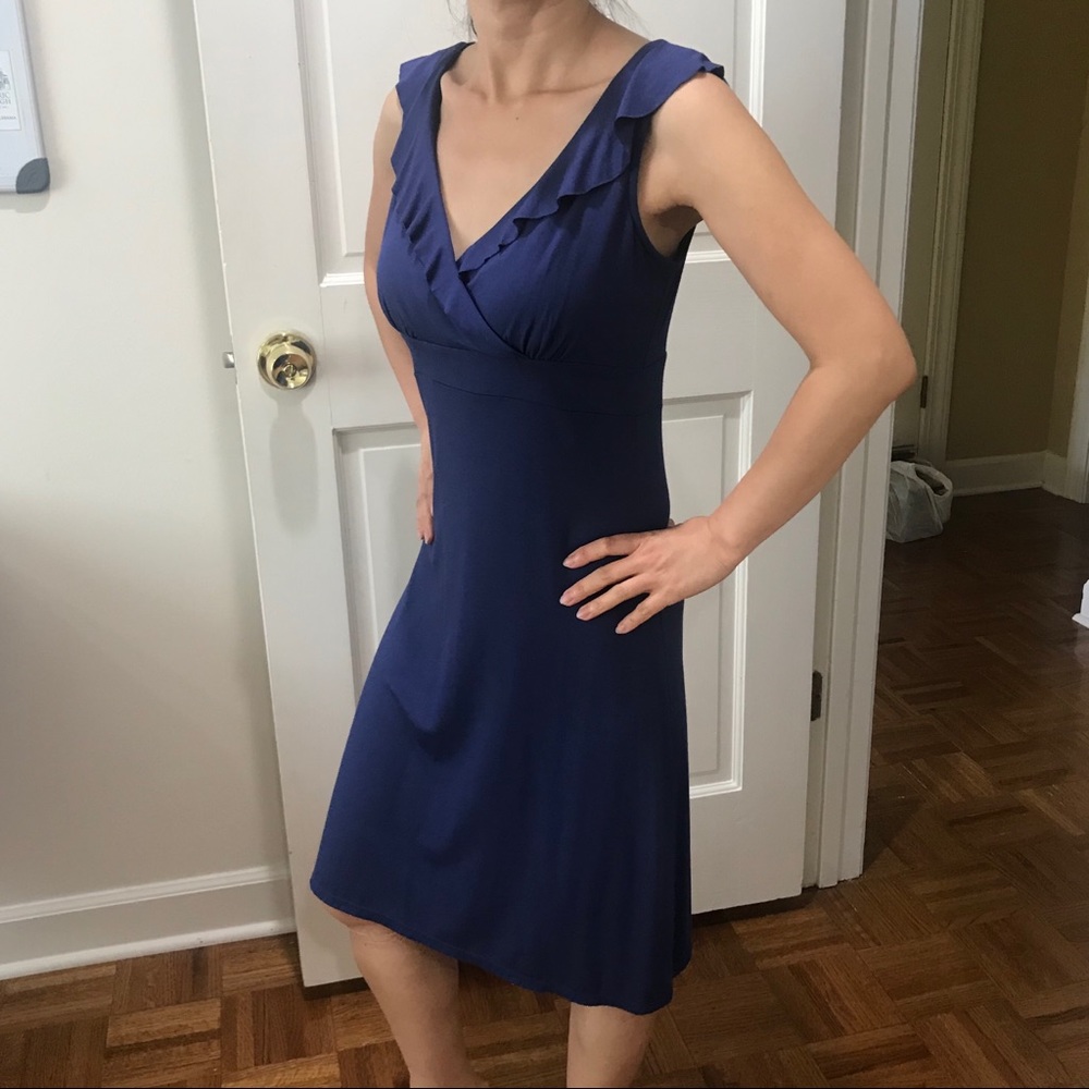 Ann Taylor Blue Ruffle Dress